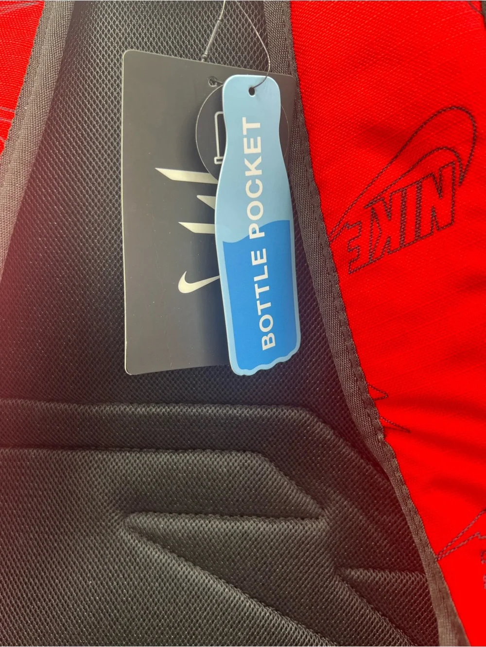 Nike Red Graphic Logo Backpack with White Accents